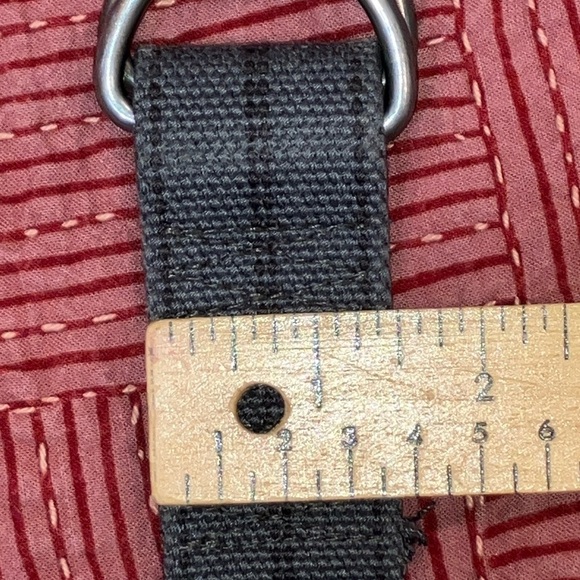 Gray canvas Fabric Belt with Silver tone Buckle - Picture 8 of 9